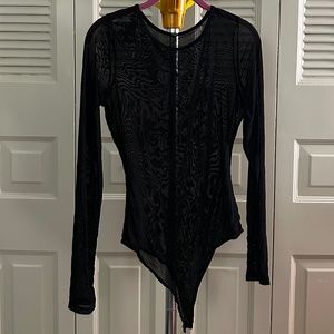 Large Black Mesh Bodysuit